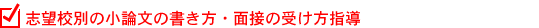 志望校別の小論文の書き方・面接の受け方指導