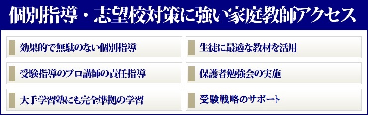 個別指導・志望校対策に強い家庭教師アクセス