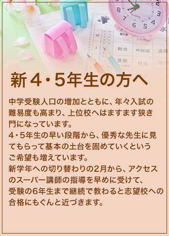 新4・5年生の方へ