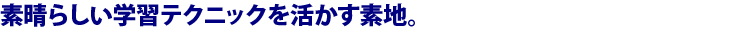素晴らしい学習テクニックを活かす素地。