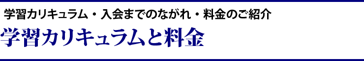 学習カリキュラム・入会までのながれ・料金のご紹介